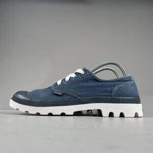 Palladium Pampa Ox Originale Womens 9.5 Low Top Blue Canvas Casual Sneaker Boots